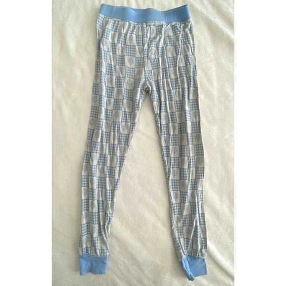 Poppy Kids Blue Checkered Bamboo PJs Size 3T - Picture 3 of 5